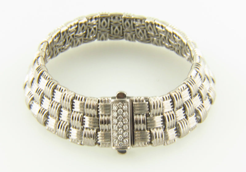 18K White Gold, Diamond Bracelet by "Roberto Coin" | 18 Karat Appraisers | Beverly Hills, CA | Fine Jewelry