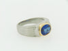 PLATINUM AND 18K-YG SAPPHIRE RING