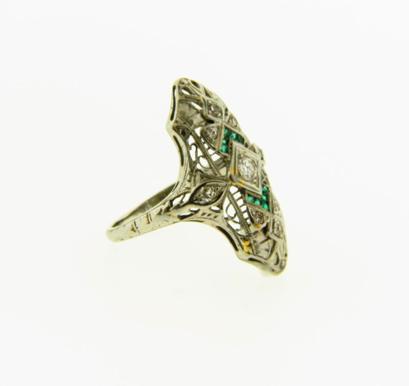 Art Deco 18K White Gold, Diamond Filigree Ring | 18 Karat Appraisers | Beverly Hills, CA | Fine Jewelry