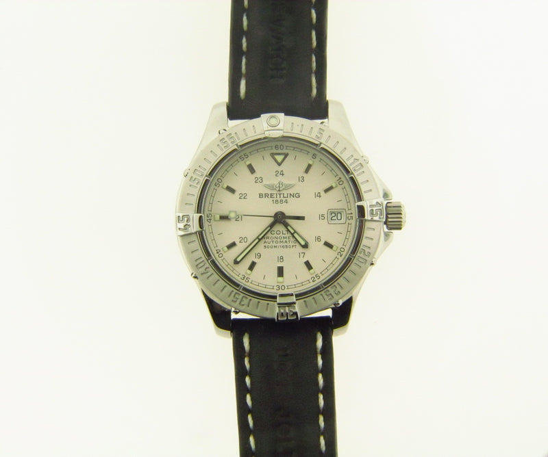 Stainless Steel and Leather Strap Wristwatch by Breitling | 18 Karat Appraisers | Beverly Hills, CA | Fine Jewelry