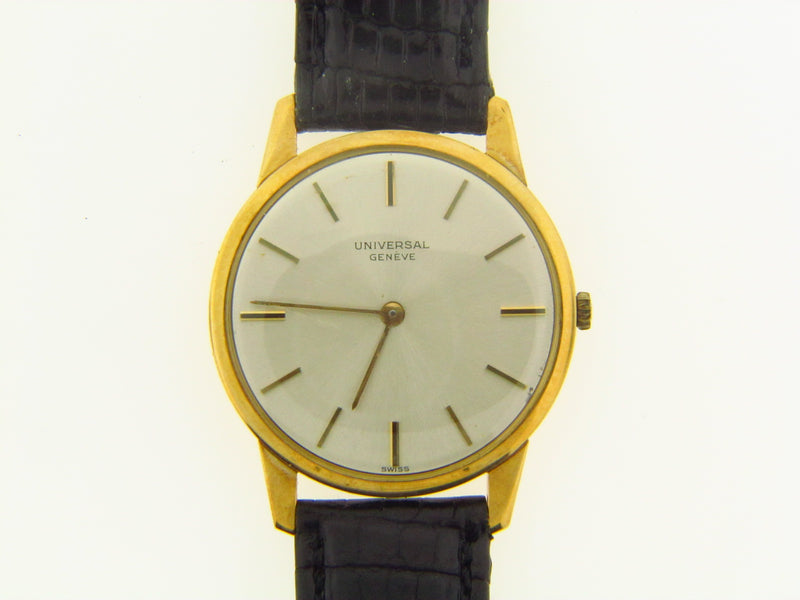 Gent's 18K Yellow Gold and Leather Strap Wristwatch