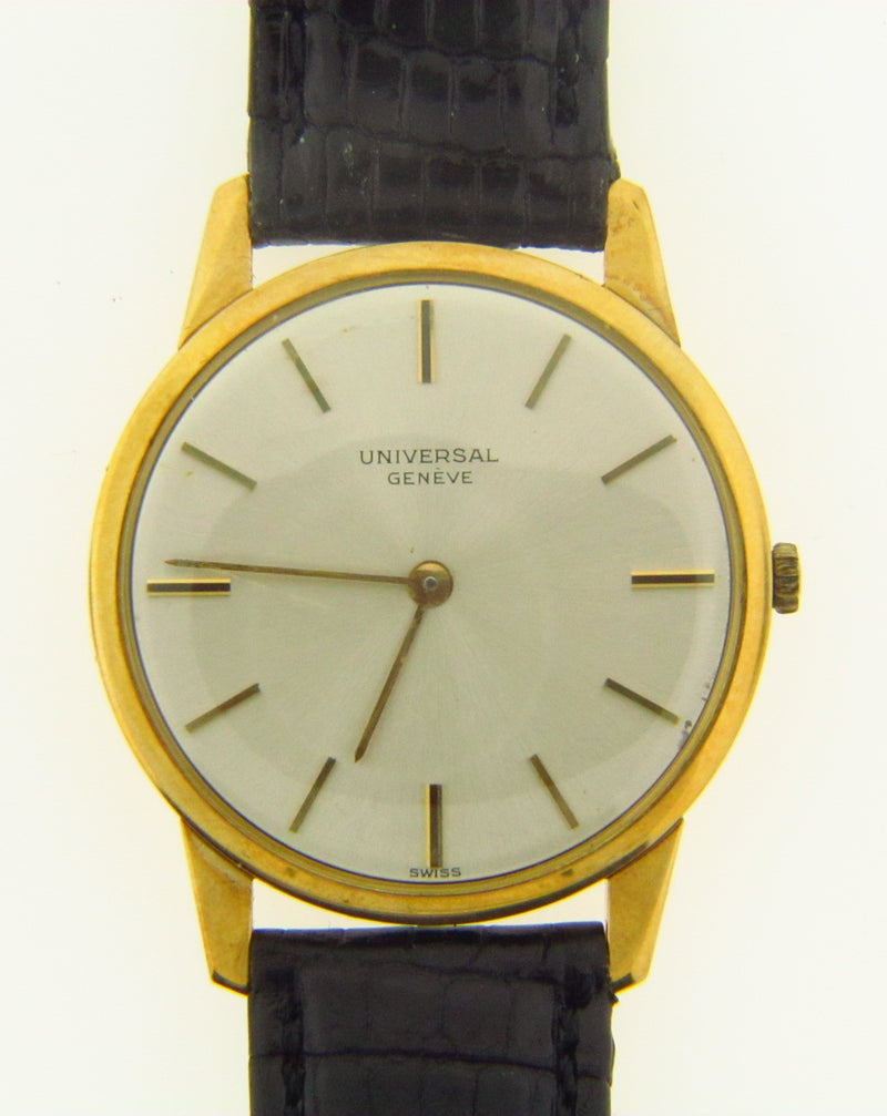 Gent's 18K Yellow Gold and Leather Strap Wristwatch