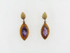 14K Yellow Gold Amethyst Dangling Earrings | 18 Karat Appraisers | Beverly Hills, CA | Fine Jewelry