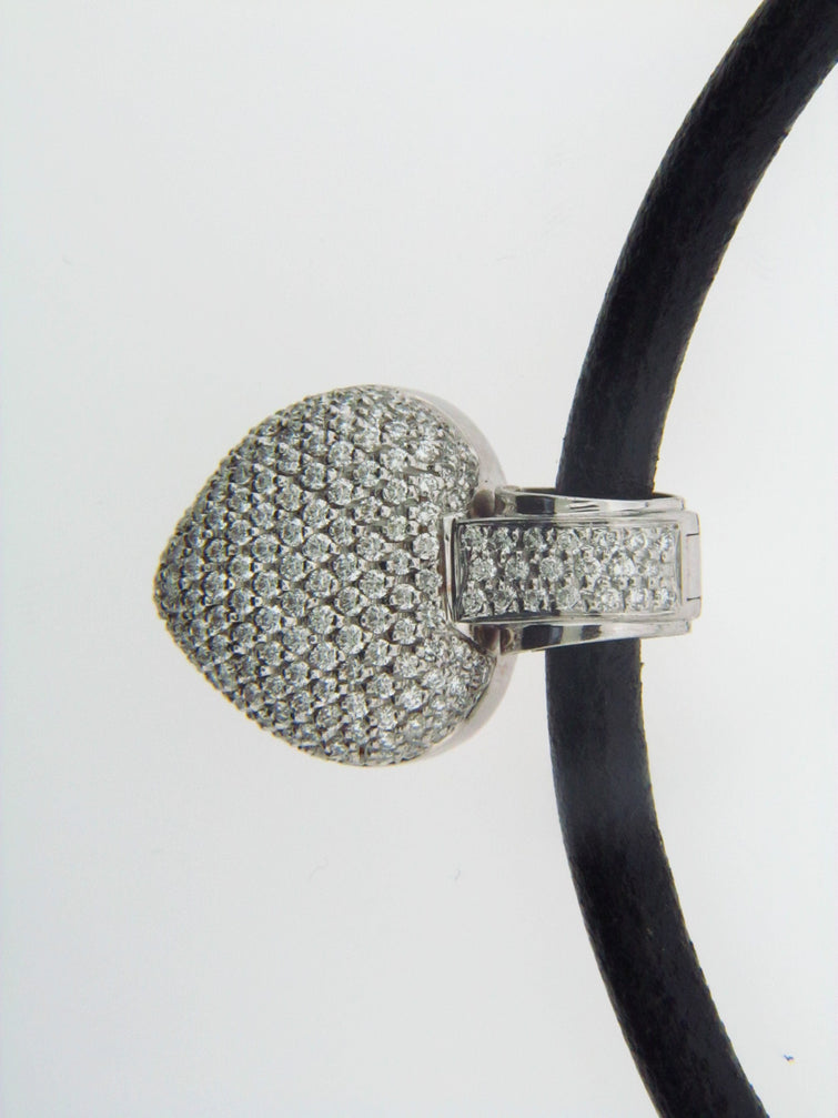 18K White Gold, Diamond Pave Heart Necklace | 18 Karat Appraisers | Beverly Hills, CA | Fine Jewelry