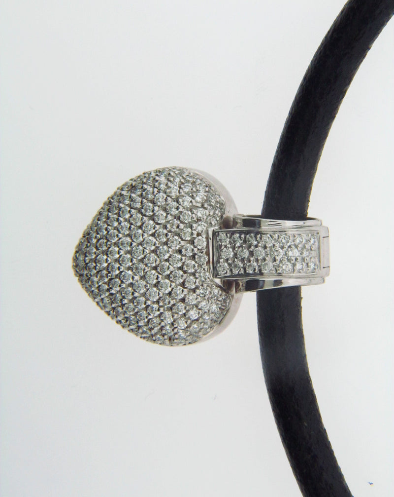18K White Gold, Diamond Pave Heart Necklace | 18 Karat Appraisers | Beverly Hills, CA | Fine Jewelry