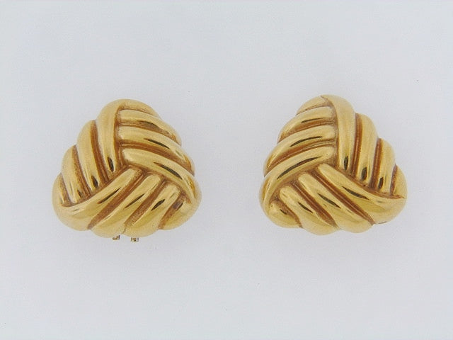 18K-YG PYRAMID EARCLIPS