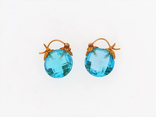 22K-YG BLUE TOPAZ EARRINGS | 18 Karat Appraisers | Beverly Hills, CA | Fine Jewelry