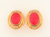 14K-YG RHODOCHROSITE AND DIAMOND EARRINGS | 18 Karat Appraisers | Beverly Hills, CA | Fine Jewelry