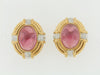 18K YELLOW GOLD PINK TOURMALINE AND DIAMOND EARRINGS | 18 Karat Appraisers | Beverly Hills, CA | Fine Jewelry