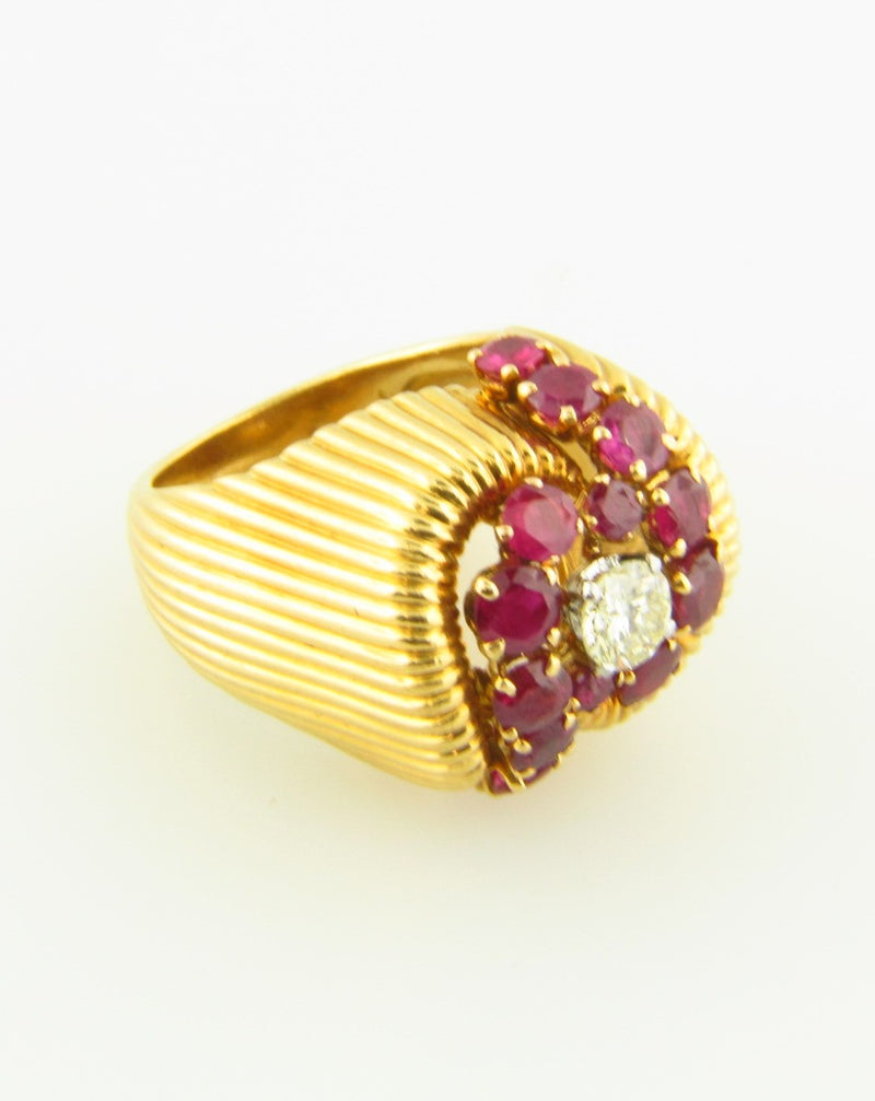 18K Yellow Gold, Ruby and Diamond Ring | 18 Karat Appraisers | Beverly Hills, CA | Fine Jewelry