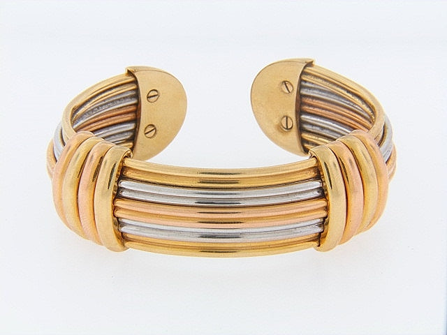 18K-TRI GOLD CUFF BRACELET BY 