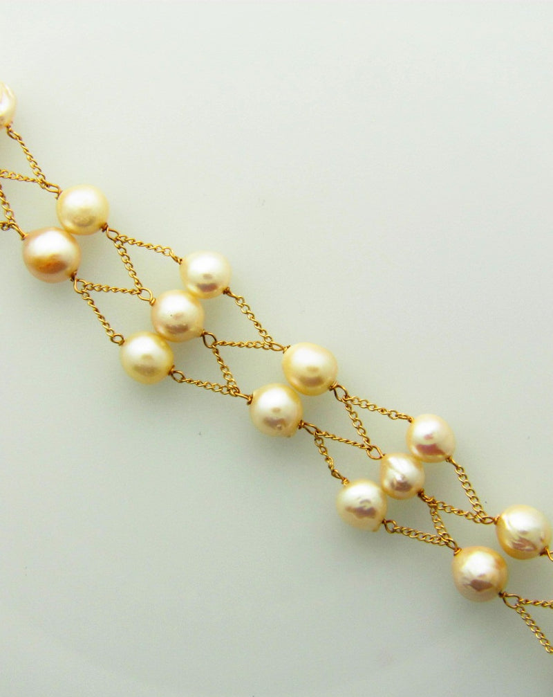 14K Yellow Gold, Pearl Bracelet
