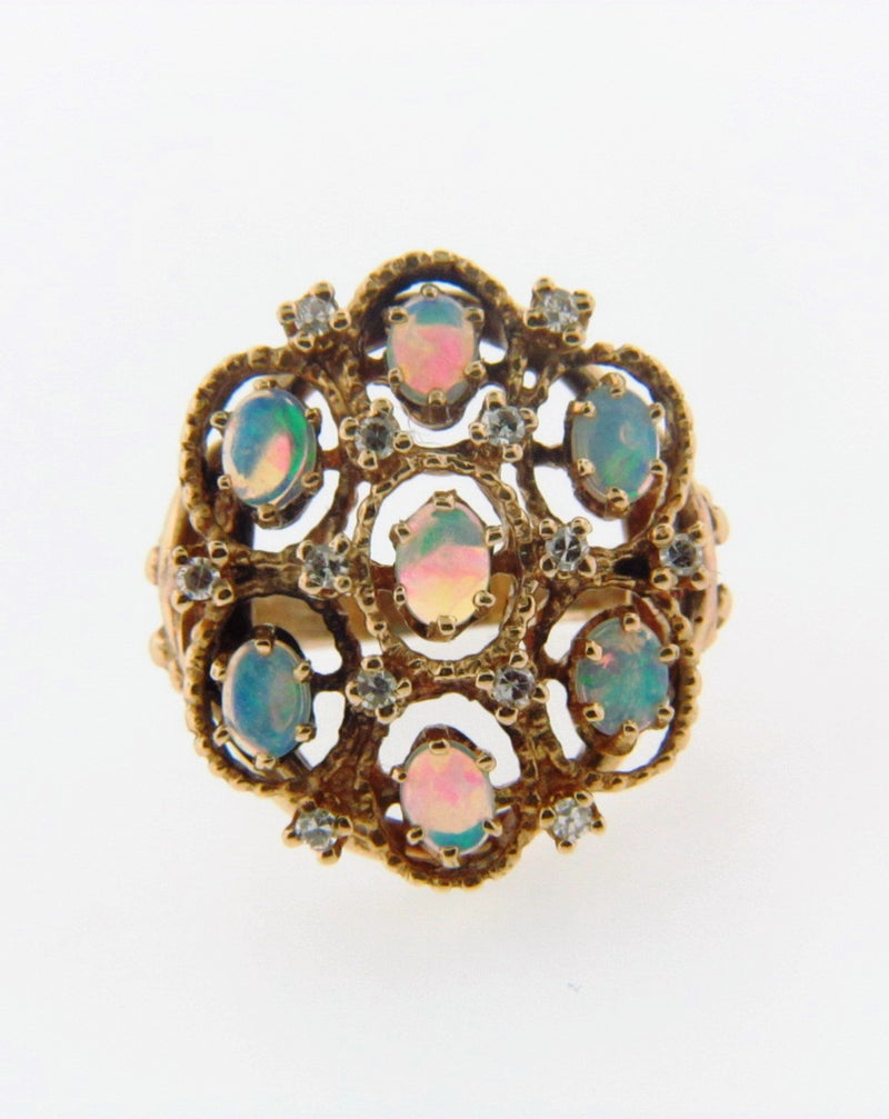 14K Yellow Gold Opal and Diamond Ring | 18 Karat Appraisers | Beverly Hills, CA | Fine Jewelry