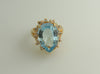 14K Yellow Gold, Aquamarine and Diamond Ring | 18 Karat Appraisers | Beverly Hills, CA | Fine Jewelry