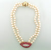 14K Yellow Gold, Ruby and Diamond Pearl Necklace | 18 Karat Appraisers | Beverly Hills, CA | Fine Jewelry