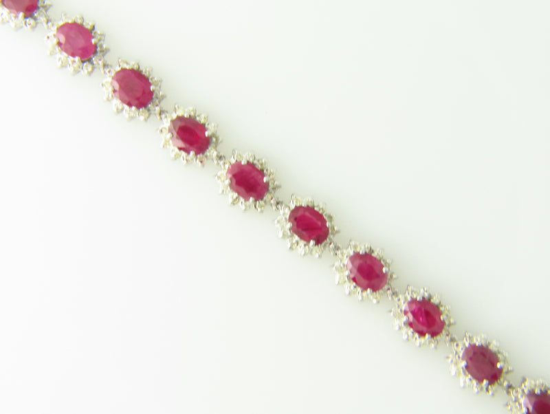 14K White Gold, Ruby and Diamond Bracelet | 18 Karat Appraisers | Beverly Hills, CA | Fine Jewelry