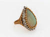 18K-YG+WG WHITE OPAL AND DIAMOND RING