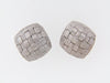 18K-WG BASKETWEAVE STUD EARRINGS