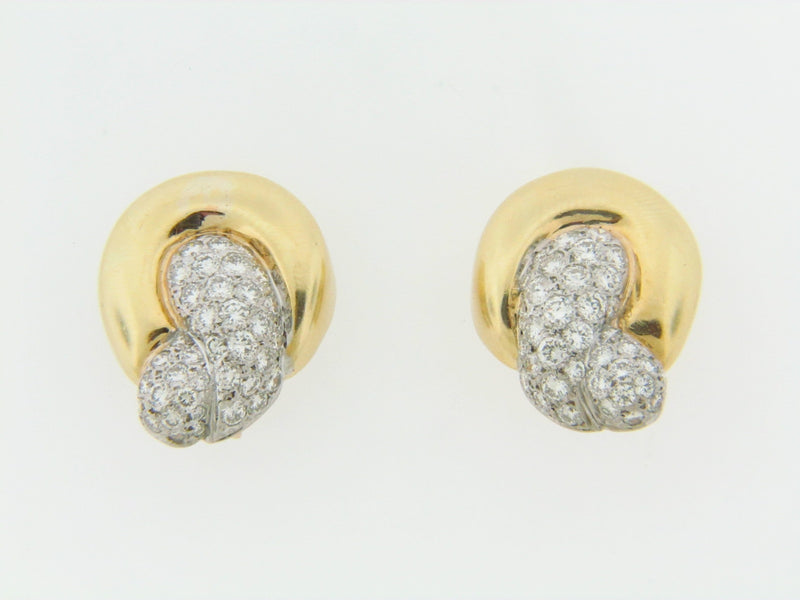 18K YELLOW GOLD DIAMOND EARCLIPS | 18 Karat Appraisers | Beverly Hills, CA | Fine Jewelry