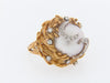 18K-YG+WG MABE PEARL AND DIAMOND RING
