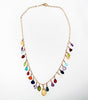 14K-YG MULTI-COLOR GEMSTONE DANGLE NECKLACE | 18 Karat Appraisers | Beverly Hills, CA | Fine Jewelry