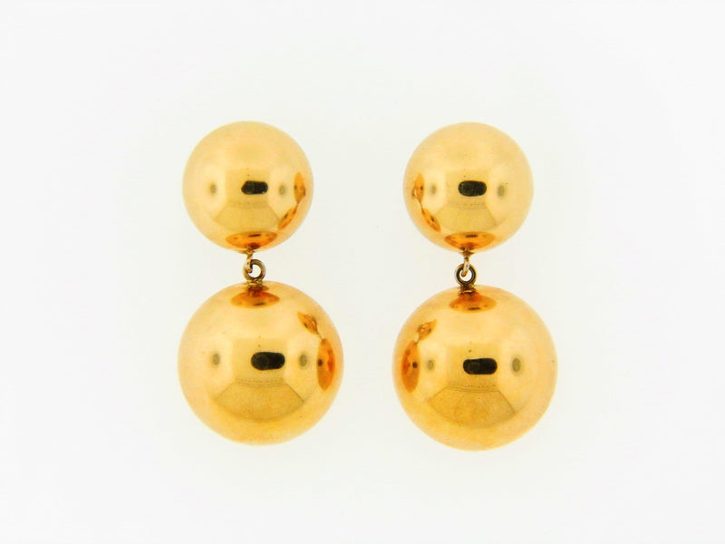 18K-YG DANGLING DOME EARRINGS