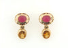 14K Yellow Gold Pink Tourmaline and Citrine Earrings | 18 Karat Appraisers | Beverly Hills, CA | Fine Jewelry