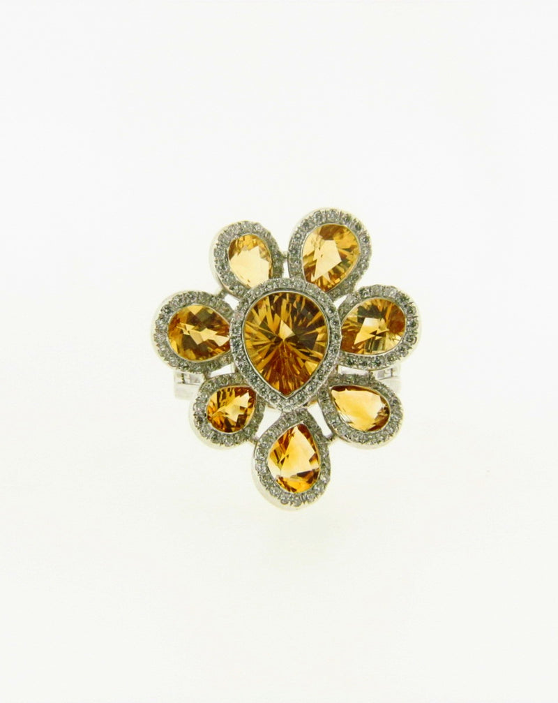 14K White Gold Citrine and Diamond Ring | 18 Karat Appraisers | Beverly Hills, CA | Fine Jewelry