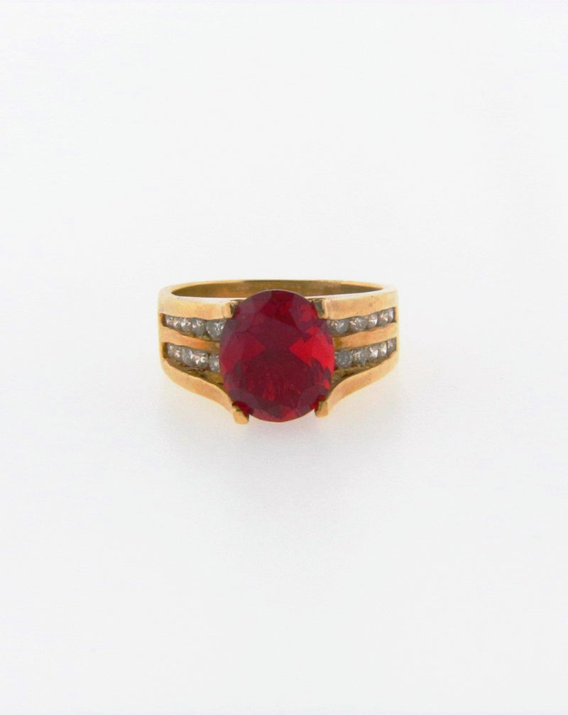 18K Yellow Gold Fire Opal Ring | 18 Karat Appraisers | Beverly Hills, CA | Fine Jewelry