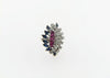 14K White Gold Diamond, Ruby, Sapphire Ring | 18 Karat Appraisers | Beverly Hills, CA | Fine Jewelry