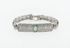 Art Deco, Platinum Diamond and Emerald Bracelet