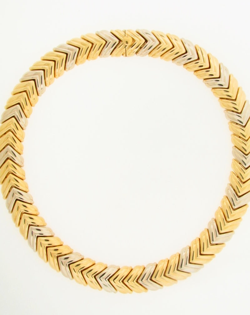18K YELLOW AND WHITE GOLD NECKLACE | 18 Karat Appraisers | Beverly Hills, CA | Fine Jewelry