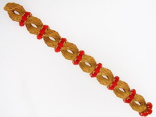 18K-YG CORAL BEAD BRACELET