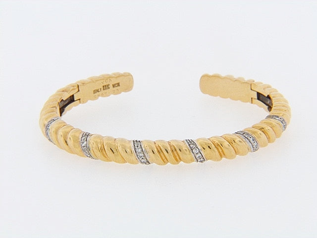 18K-YG DIAMOND CUFF BY 