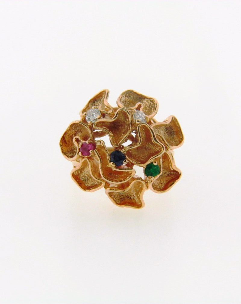 14K Yellow Gold Flower Ring | 18 Karat Appraisers | Beverly Hills, CA | Fine Jewelry