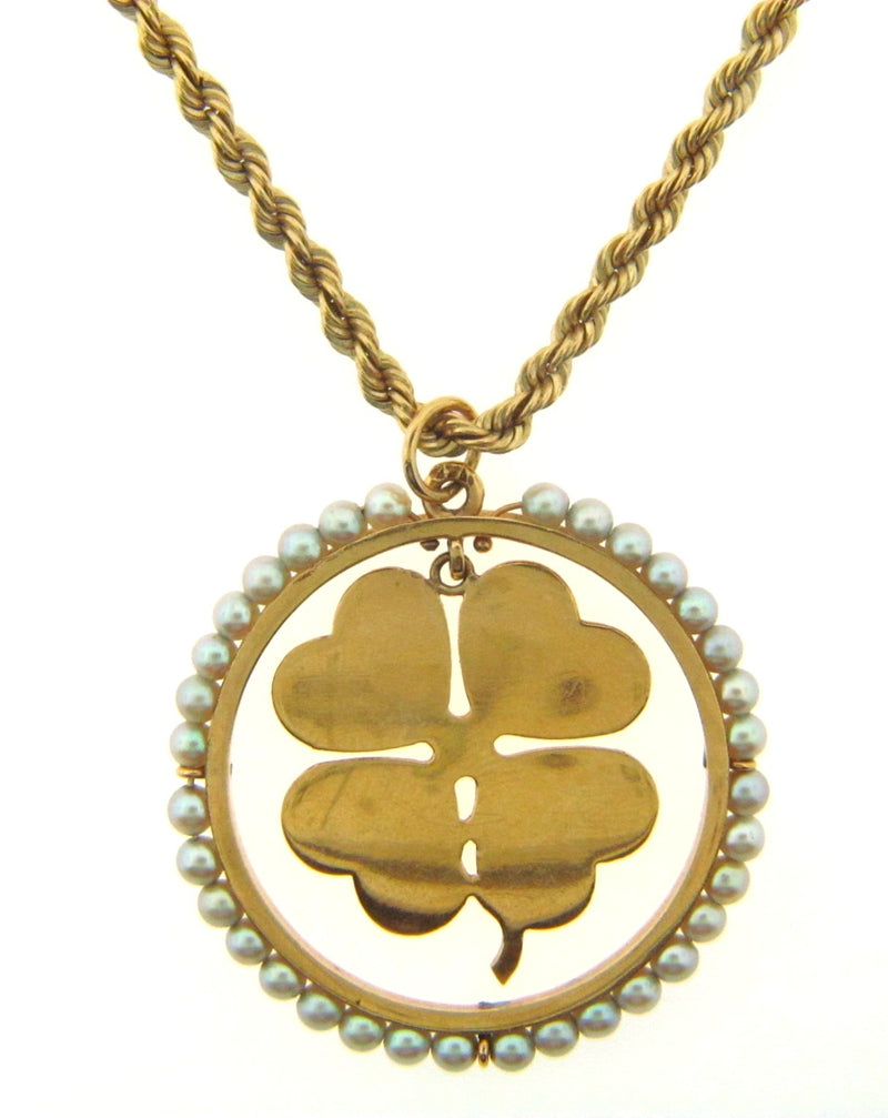 14K Yellow Gold Clover Pendant | 18 Karat Appraisers | Beverly Hills, CA | Fine Jewelry