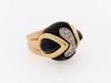 18K-YG+RG ONYX AND DIAMOND DOME RING BY "LA TRIOMPHE"