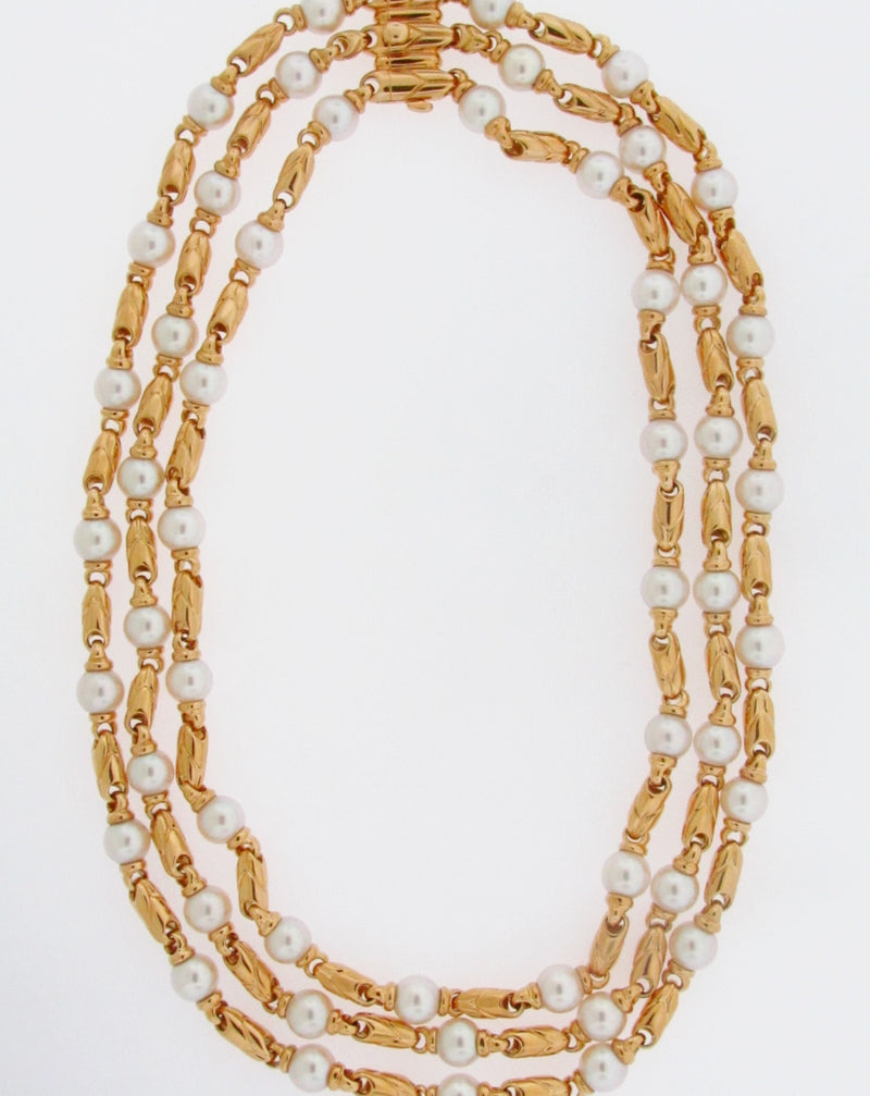 18K-YG PEARL NECKLACE BY 