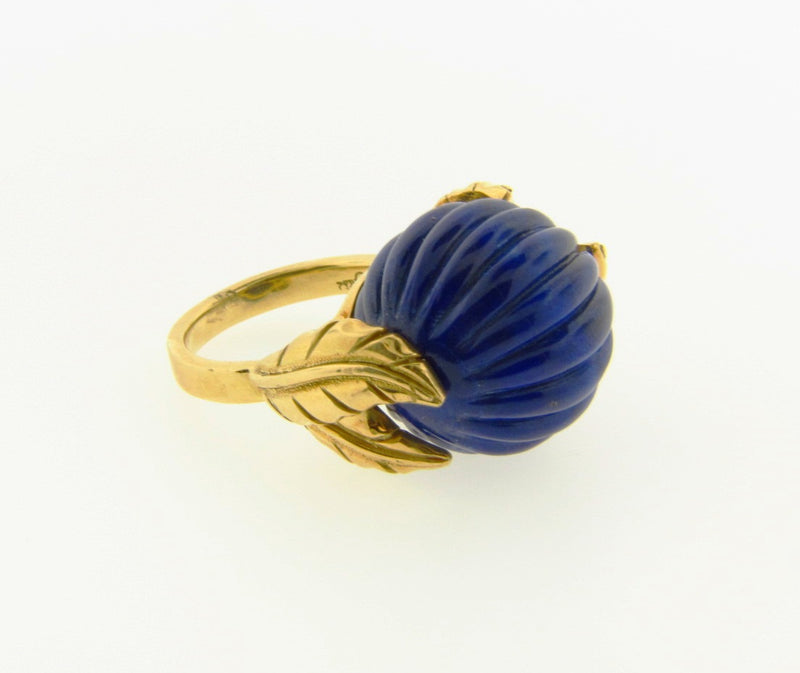 18K Yellow Gold, Lapis Lazuli Bead Ring | 18 Karat Appraisers | Beverly Hills, CA | Fine Jewelry