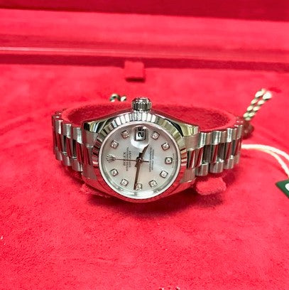 18K-WG LADIES ROLEX PRESIDENT WRISTWATCH