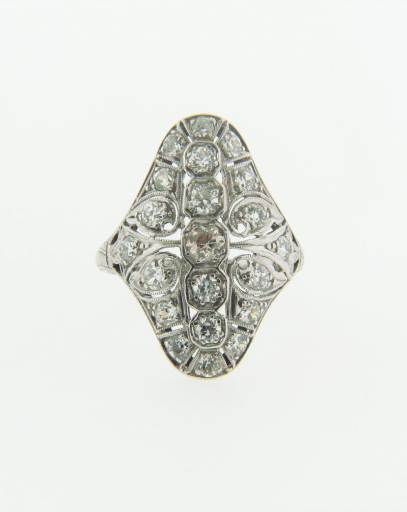 18K White Gold + Platinum Diamond Filigree Ring | 18 Karat Appraisers | Beverly Hills, CA | Fine Jewelry