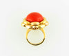 18K Yellow Gold, Red Coral Ring | 18 Karat Appraisers | Beverly Hills, CA | Fine Jewelry