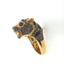 18K Yellow Gold Diamond, Enamel, and Emerald Lion / Cat Motif Ring | 18 Karat Appraisers | Beverly Hills, CA | Fine Jewelry