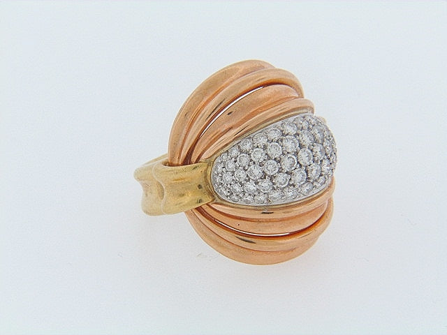 PLATINUM AND 18K-YG+RG DIAMOND RING | 18 Karat Appraisers | Beverly Hills, CA | Fine Jewelry