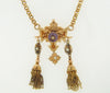 18K-YG AMETHYST AND SEED PEARL NECKLACE