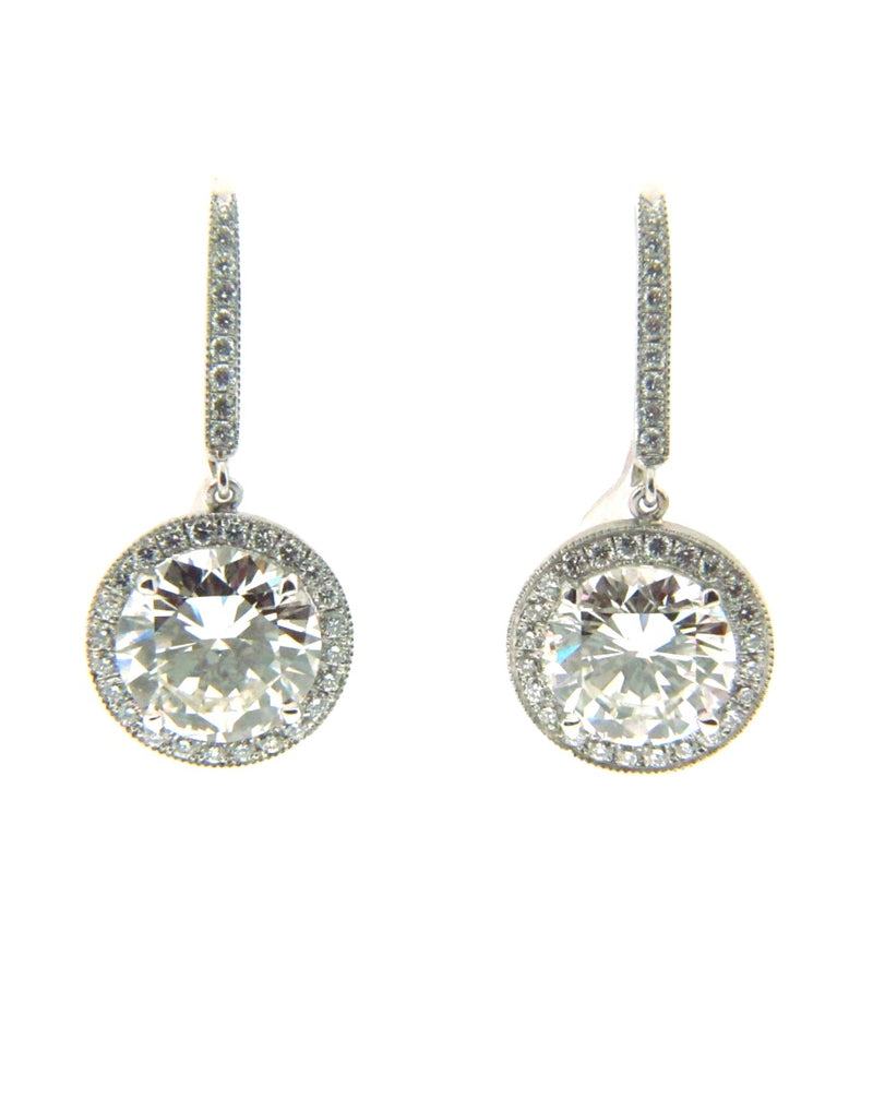 Platinum Diamond Dangling Earrings | 18 Karat Appraisers | Beverly Hills, CA | Fine Jewelry