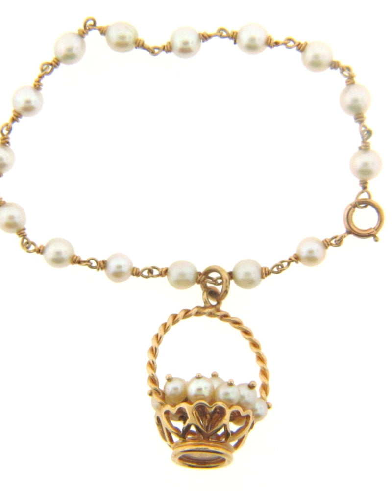 14K Yellow Gold and Pearl Bracelet | 18 Karat Appraisers | Beverly Hills, CA | Fine Jewelry
