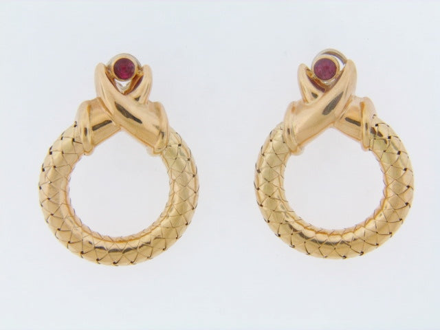 18K-YG RUBY EARRINGS