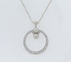 PLATINUM CIRCULAR DIAMOND AND PEARL PENDANT | 18 Karat Appraisers | Beverly Hills, CA | Fine Jewelry