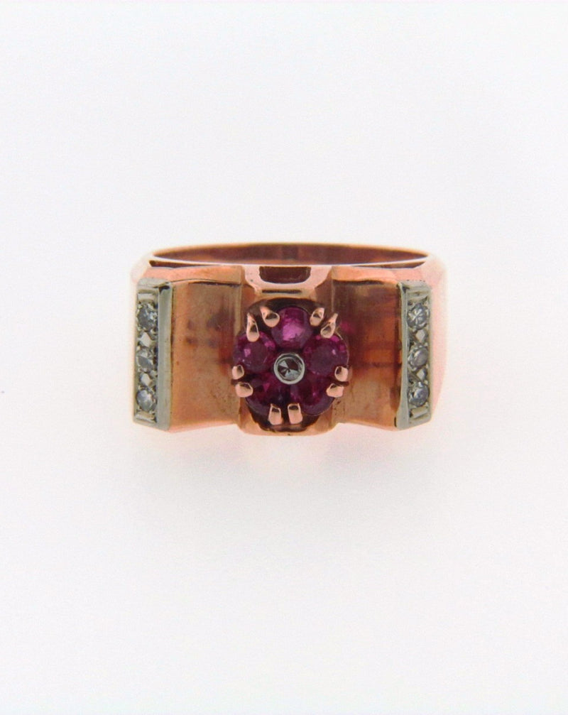 14K Rose Gold Ruby and Diamond Ring | 18 Karat Appraisers | Beverly Hills, CA | Fine Jewelry
